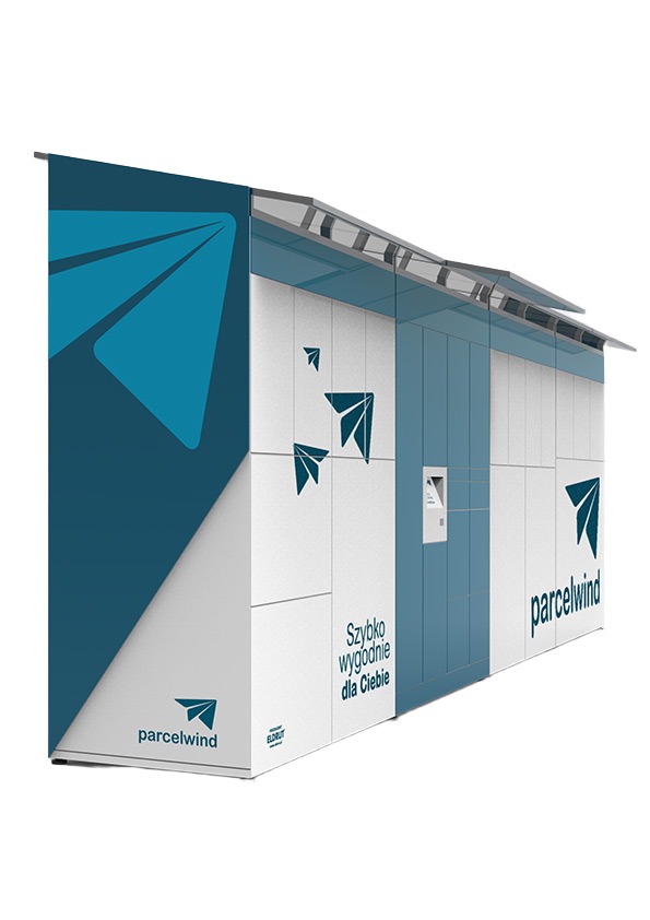 Parcel locker bank with enclosed compartments and a central interface
