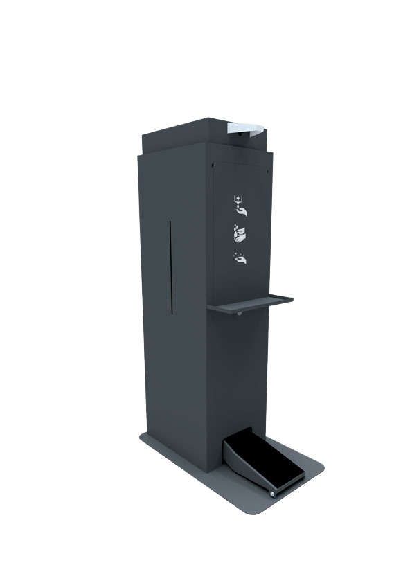 Tower 25L freestanding dispenser with a foot pedal