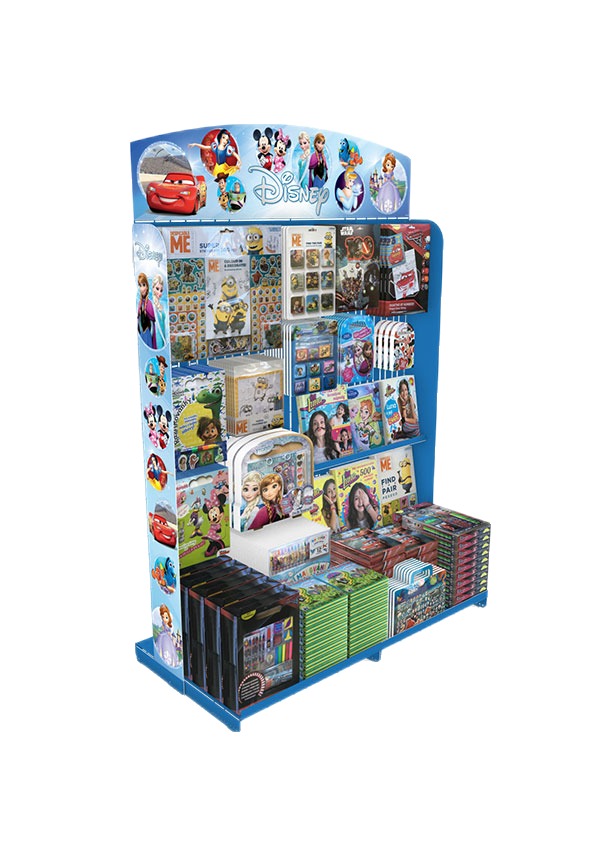 ORIGAMI retail display with shelves, hooks and graphic panels